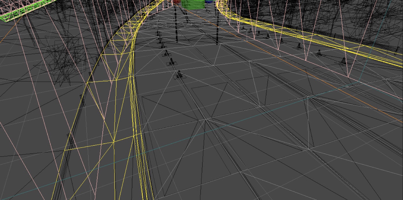 Road mesh wireframe